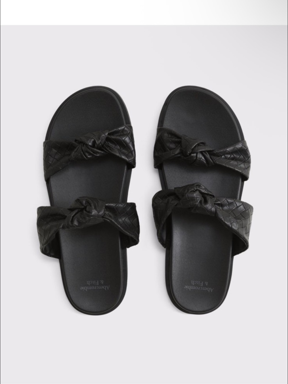 Abercrombie & Fitch Black Knotted Slide Sandals